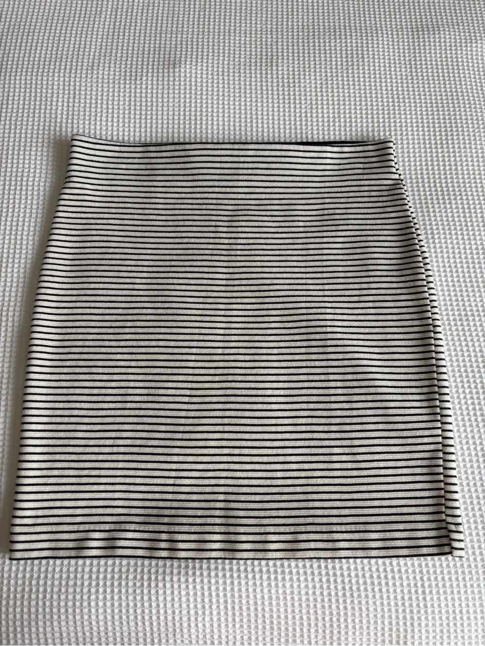 LOFT Black and White Striped Pencil Skirt